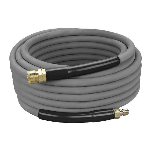 AHS295 200 Feet Grey Non Marking Pressure Washer Hose 4200 PSI w/QC&#039;s 3/8 x 200