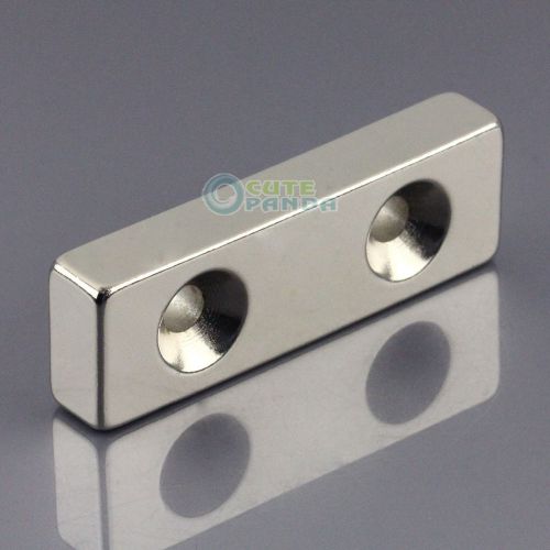 One N50 Strong Block Magnet 60mm x20mm x 10mm two Holes 5mm RareEarth Neodymium