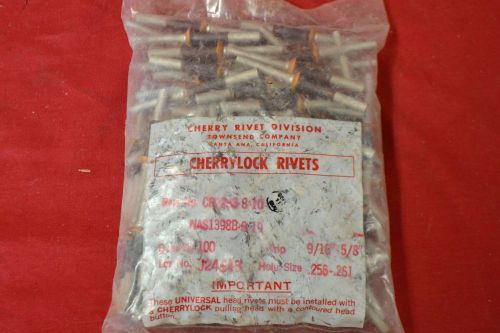 NOS 100 pcs CHERRY CherryLock Rivets CR2263-8-10 (9/16&#034; - 5/8&#034;) Hole: 256-261  K