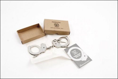 Peerless Early Model 300 Handcuffs w Box NICKEL FINISH &amp; 2 Keys police military