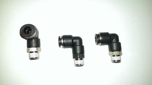 10 pcs Push to Connect Tube Swivel Elbow 90° Fitting, 1/4 Tube 1/8 NPT Male