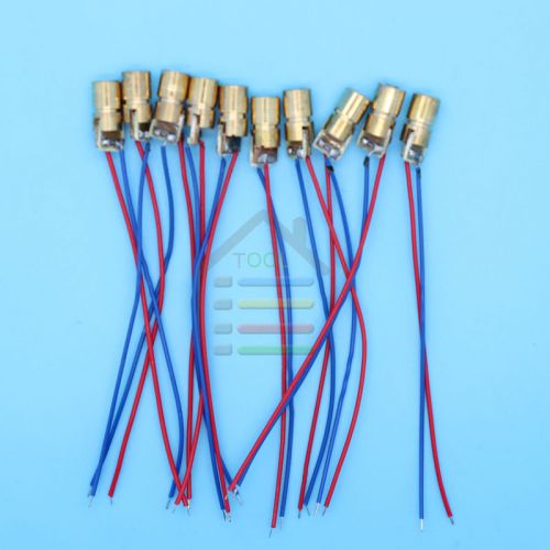 Hot 10pcs/lot 650nm 6mm 3V 5mW Laser Dot Diode Circuit Module Red Copper Head