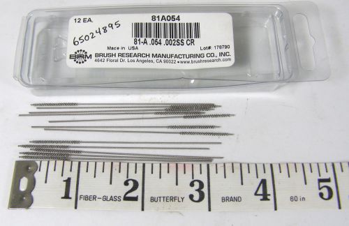 Pk. of 12 BRM #81A054 Tube Brushes 0.054 Brush Dia. , 3&#034; Length, 1200 RPM~