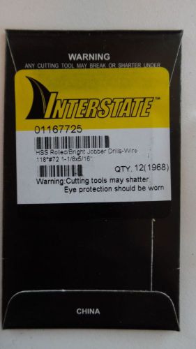 Interstate Jobber Drill Bits Size (Wire): #72 Drill Bit, 2 x 12 pack Free Ship