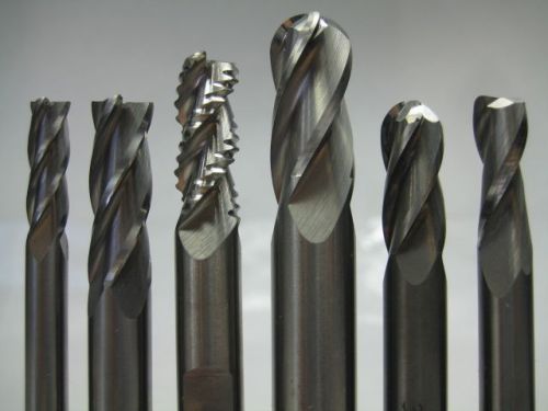 LOT ( 6 ) NEW SOLID CARBIDE 1/4&#034; - 1/2&#034; ENDMILL MILLING ROUGHING MACHINIST TOOLS