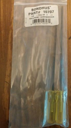 Bondhus 1/8&#034;  long balldriver hex driver #10707 new package of 2 free shipping! for sale