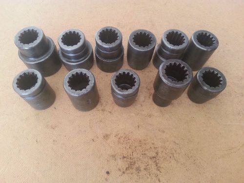 CP Chicago Pneumatic Lot of 11 Spline Drive Impact Socket  7/8&#034; thru 2&#034;