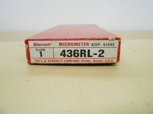 STARRETT 1-2&#034; OUTSIDE MICROMETER 436RL-2&#034; New