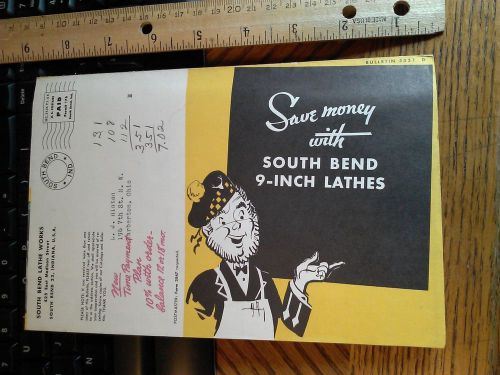 1950s SOUTH BEND LATHE WORKS BULLETIN ADVERTISEMENT #5 lathe drill press grinder