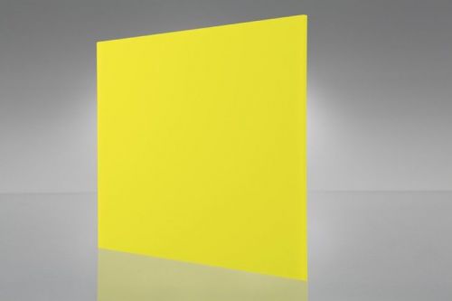 YELLOW ACRYLIC PLEXIGLAS PLASTIC  SHEET 1/8&#034; X 12&#034; X 12&#034; #2037