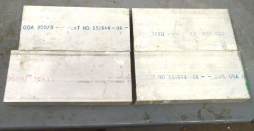 1&#034; x 3&#034; ALUMINUM 6061 T6511 FLAT BAR 4PCS 61/2 &#034;long 1.000&#034; Plate NEW Mill Stock