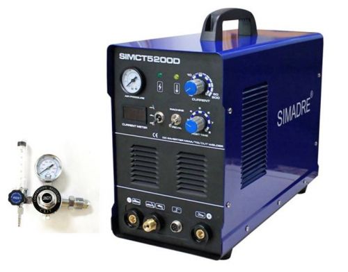 SIMADRE 2014 5200D 50A PLASMA CUTTER 200A TIG/MMA/ARC WELDER &amp; ARGON REGULATOR