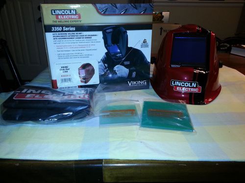 Lincoln electric viking code red 3350 welding helmet nib for sale