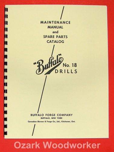 Buffalo no. 18 drill press instructions and parts manual 0104 for sale