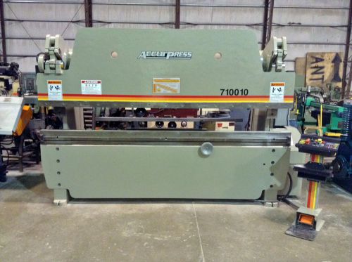 100 ton accurpress hydraulic press brake, power back gauge, excellent condition! for sale
