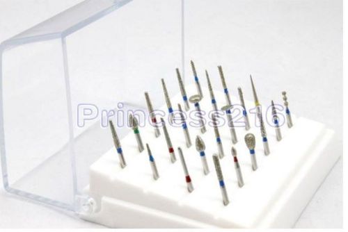 Dental Diamond Burs Set For Porcelain Shouldered Abutment Polishing 24PCS FG1.6