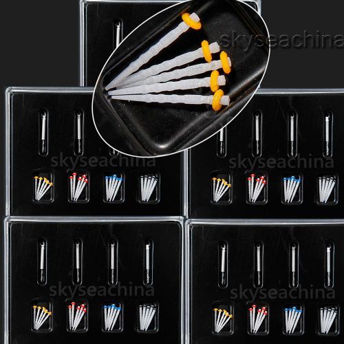 100PCS 5PACK AAA Dental Fiber Resin Post Screw Thread Quartz &amp;4-Drill