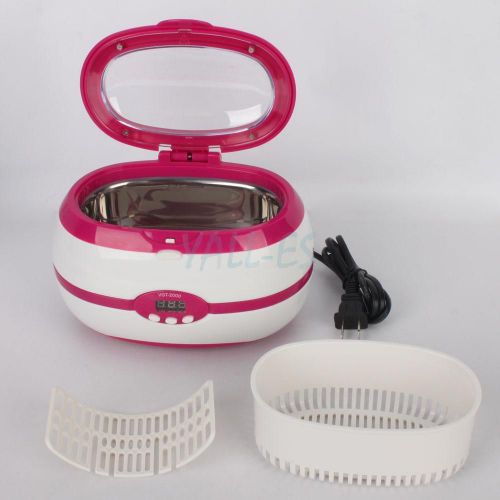 New 600ML 35W Digital Ultrasonic Cleaner w/ Timer Heater CD Jewelry Glasses Rose