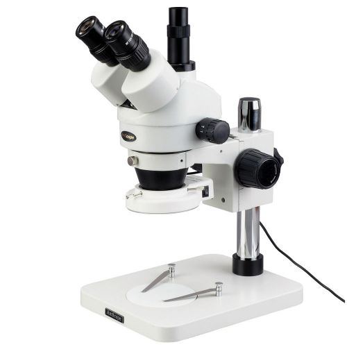 7x-45x inspection dissecting trinocular zoom stereo microscope + 144-led light for sale