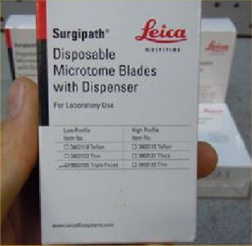 2 Leica 50pk Low Profile Surgipath Triple Facet Microtome Blades 3802105