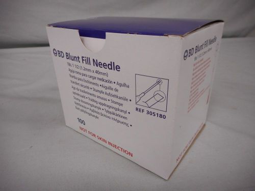 New BD Blunt Fill Needles 18G x 1 1/2 &#034; (1.2mm x 40mm) 100 Count - 305180