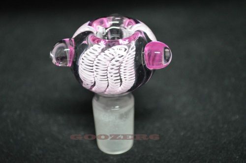 18mm Pink Swirl Bowl - Downstem bowl