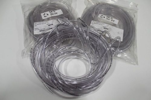 Lot of (3) 50&#039; Check-Fuild Clear Liquid Transfer PVC Medical Tubing 3/16 OD