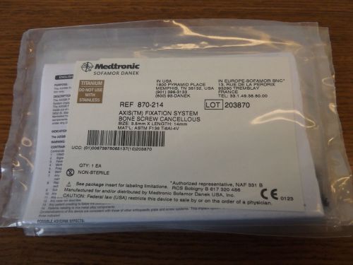 Medtronic 870-214  3.5mm x 14mm  Bone Screw