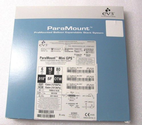 Paramount mini gps pmb8-6-18-80 balloon exp. biliary stent and delivery system for sale