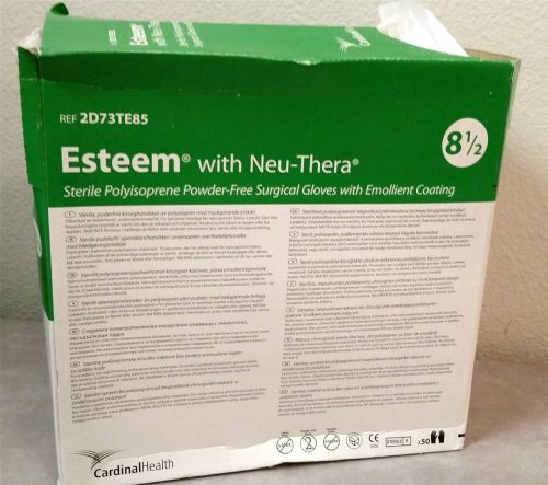 (50) New Cardinal Health Surgical Exam Gloves Esteem Neu-Thera Size 8.5 Tattoo