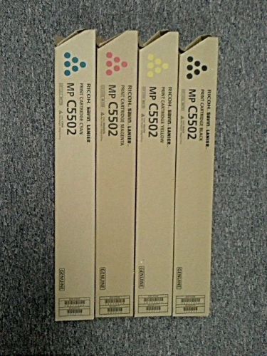 NEW! SET OF GENUINE RICOH SAVIN LANIER MP C5502 PRINT CARTRIDGES