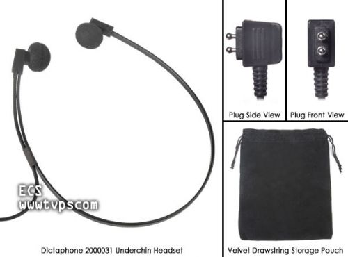 Dictaphone 2000031 (142424) twin speaker under-chin headset for sale