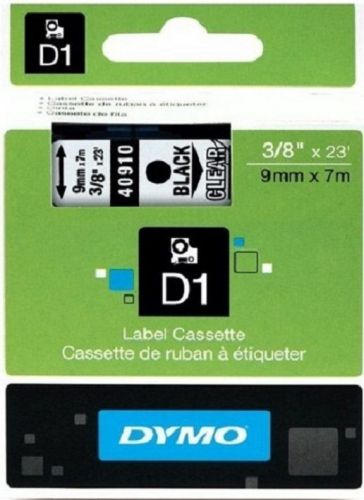 9mmX 7M DYMO D1 LABEL 40910 TAPE ZWART RUBAN NASTRO BLACK CLEAR NOIR TRANSPARENT