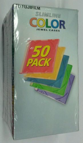 New sealed fujifilm 50 pack slimline color jewel cases cd dvd for sale