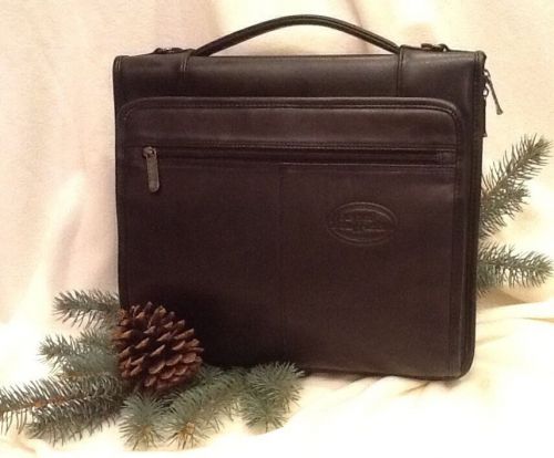 *NWOT* AVENUES AMERICA BLACK LEATHER PADFOLIO ORGANIZER BRIEFCASE - Pepsi