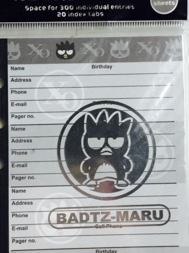 Badtz maru - sanrio address-phone book, stationery, rare, 3.75 &#034;x 6.75&#034;, nip for sale