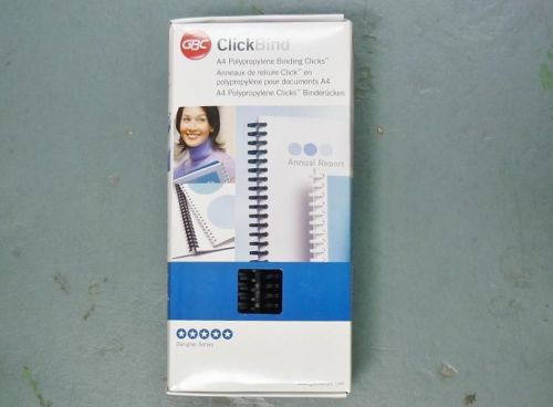 GBC ClickBind Click Bind A4 poly Binding Clicks 8mm Black box 50 with zipper