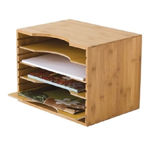 New sustainable harvested bamboo file organizer - adjustable dividers for sale