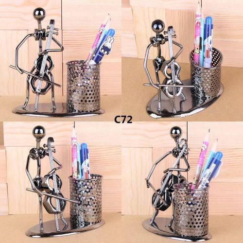 Metal Violoncello Cello Pen Holder Pencil Pot Gift Desktop Music Decor Toy-C72