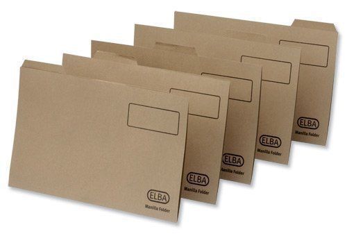 Tabbed Folder Recycled Manilla 170gsm Foolscap Buff