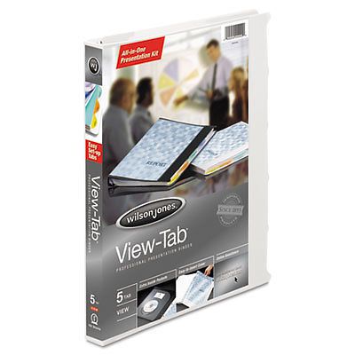 View-Tab Round Ring Presentation Binder, 5-Tab Style, 5/8&#034; Capacity, White