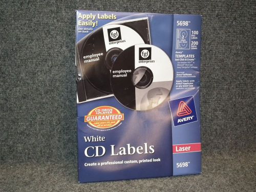 Avery Dennison 5698 Easy Peel White Laser Jewel CD/DVD Media Disc Labels *New*