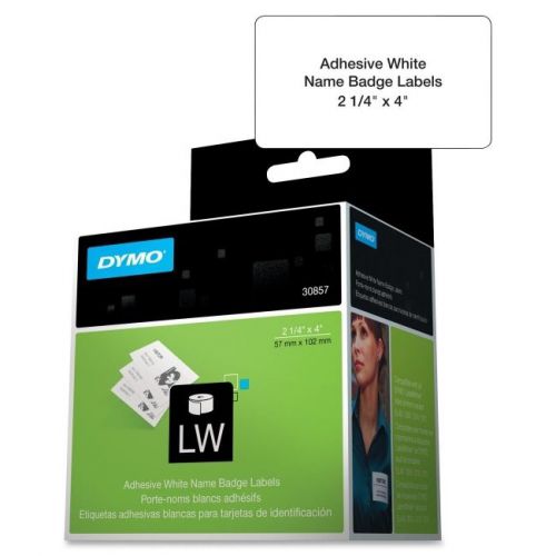 DYMO 30857 LABEL, WHITE ADHESIVE NAME