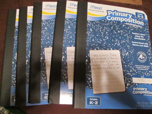 5 New Office Mead Black Marble Composition Book 100 Wide-Ruled Sheets 9.75 X 7.5