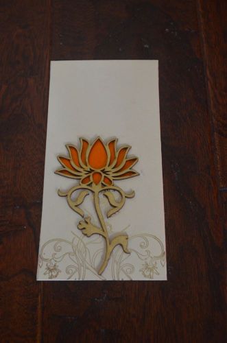 Cream and gold &amp; orange lotus money holder / letter envelopes (5 pieces)