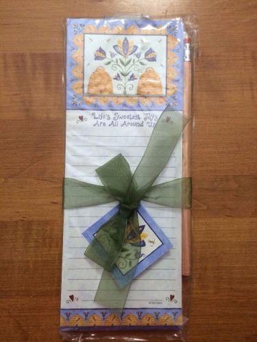 DEB STRAiN Magnetic Notepad Pencil 60 Sheets NEW AMCAL Life&#039;s Sweetest Joys