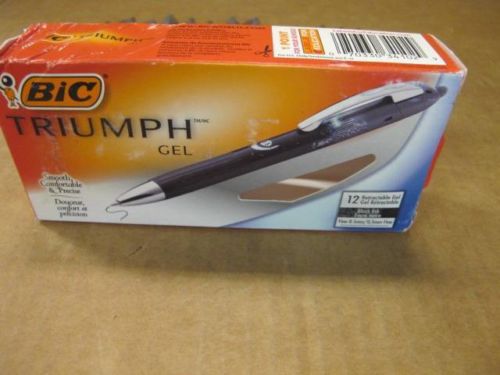 BIC RTR5511 TRIUMPH ROLLER RETRACTABLE PENS 1 DOZEN  BLACK INK EXTRA FINE POINT