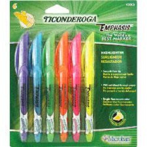 Dixon Ticonderoga Pocket Style Highlighter 6 Count