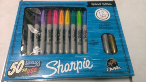 NEW Sharpie Permanent Marker 12 ct Fine Point + Metallics Special Edition Gold