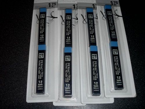 PENAC  HB 0.7 MECHANICAL PEN/PENCIL LEAD REFILLS 8 tubes OF 12